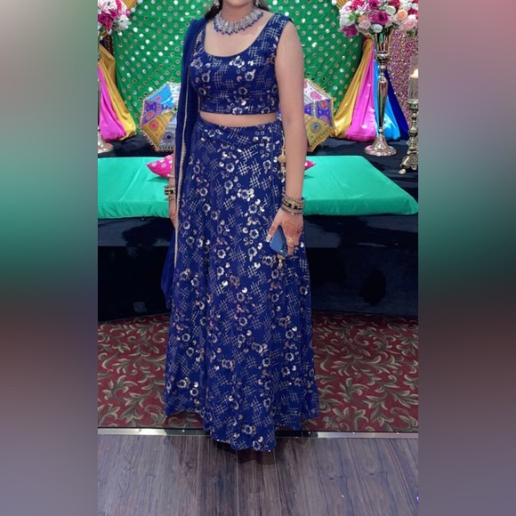 Royal blue lehenga - Picture 2 of 3